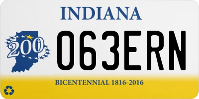 IN license plate 063ERN