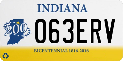 IN license plate 063ERV