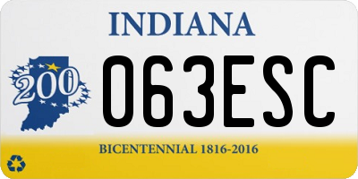 IN license plate 063ESC