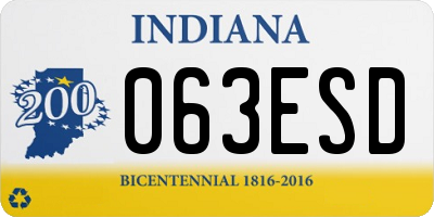 IN license plate 063ESD