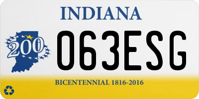 IN license plate 063ESG