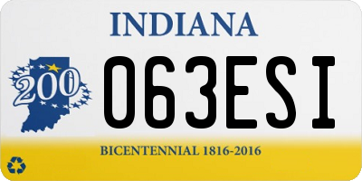 IN license plate 063ESI