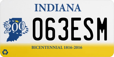 IN license plate 063ESM