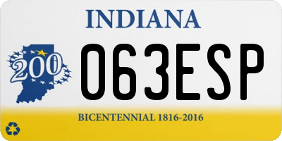 IN license plate 063ESP