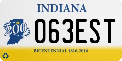 IN license plate 063EST