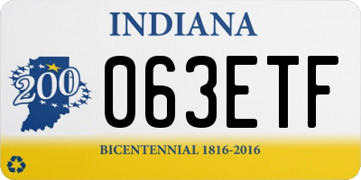 IN license plate 063ETF