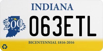 IN license plate 063ETL