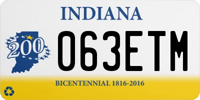 IN license plate 063ETM