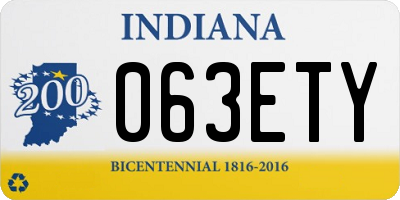 IN license plate 063ETY