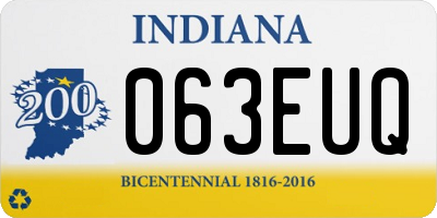 IN license plate 063EUQ