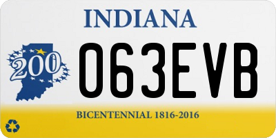 IN license plate 063EVB