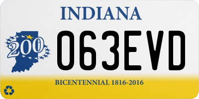 IN license plate 063EVD