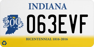 IN license plate 063EVF