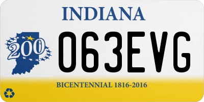 IN license plate 063EVG