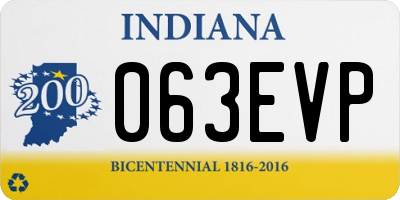 IN license plate 063EVP