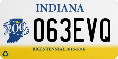 IN license plate 063EVQ