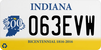 IN license plate 063EVW