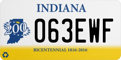 IN license plate 063EWF