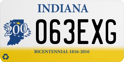 IN license plate 063EXG