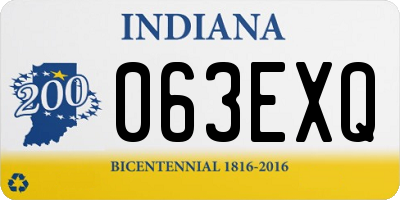 IN license plate 063EXQ