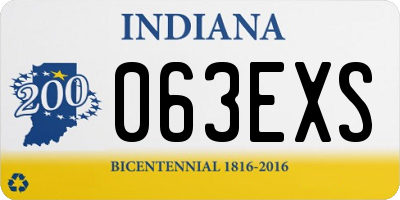 IN license plate 063EXS