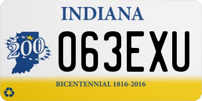 IN license plate 063EXU