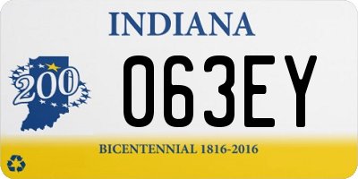 IN license plate 063EY