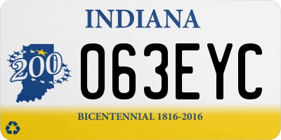 IN license plate 063EYC