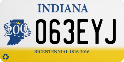 IN license plate 063EYJ