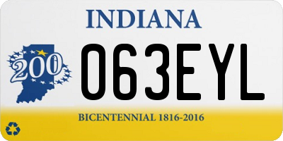IN license plate 063EYL