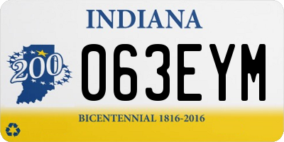 IN license plate 063EYM