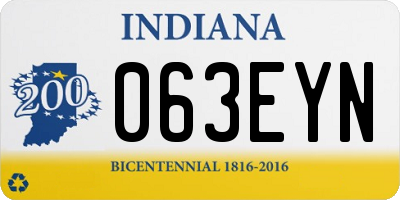 IN license plate 063EYN
