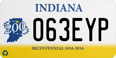 IN license plate 063EYP
