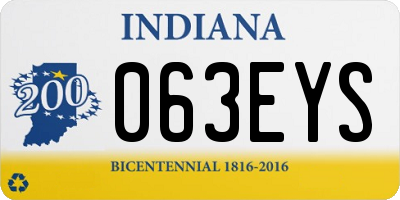 IN license plate 063EYS
