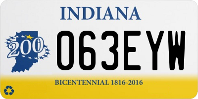 IN license plate 063EYW