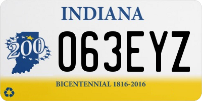 IN license plate 063EYZ