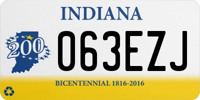 IN license plate 063EZJ
