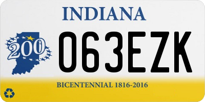 IN license plate 063EZK