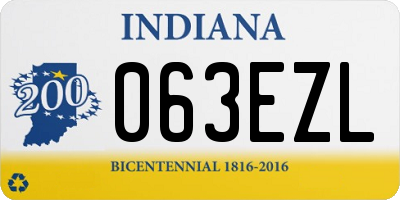 IN license plate 063EZL