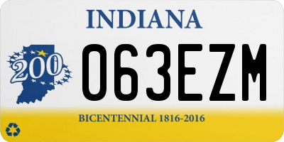 IN license plate 063EZM