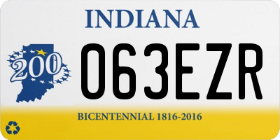 IN license plate 063EZR