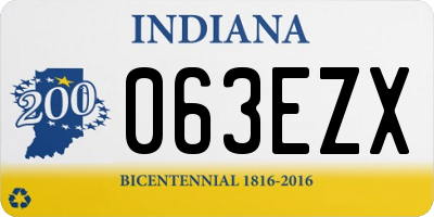 IN license plate 063EZX