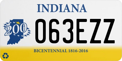 IN license plate 063EZZ
