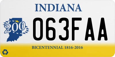 IN license plate 063FAA