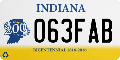 IN license plate 063FAB