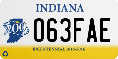 IN license plate 063FAE