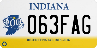 IN license plate 063FAG