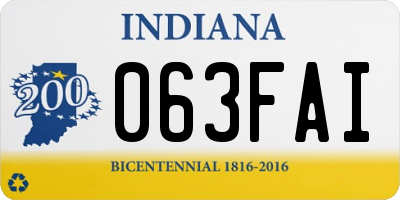 IN license plate 063FAI