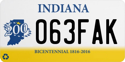IN license plate 063FAK