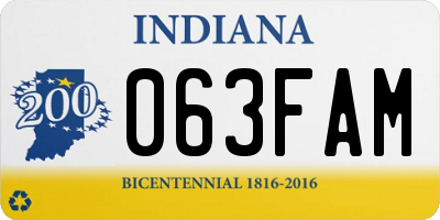 IN license plate 063FAM